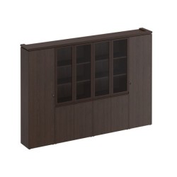 Шкаф комбинированный узкий для одежды со стеклом (2 шт) 300 Mark