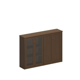 Шкаф для документов средний комбинированный (двери комбинированные стекло/дерево) 197 Perseo