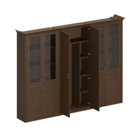 Шкаф комбинированный высокий (2 для документов со стеклянными дверями + 1 для одежды с дополнением) 299 Perseo