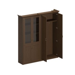 Шкаф комбинированный высокий (для одежды широкий + для документов со стеклянными дверями) 204 Perseo