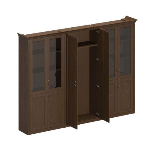 Шкаф комбинированный высокий (2 для документов со стеклянными дверями + 1 для одежды широкий) 299 Perseo