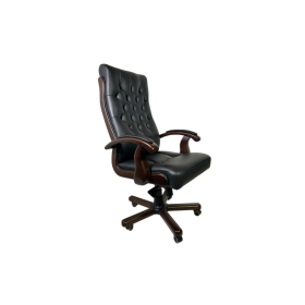 Кресло руководителя Берн с накладками (деревянная крестовина)