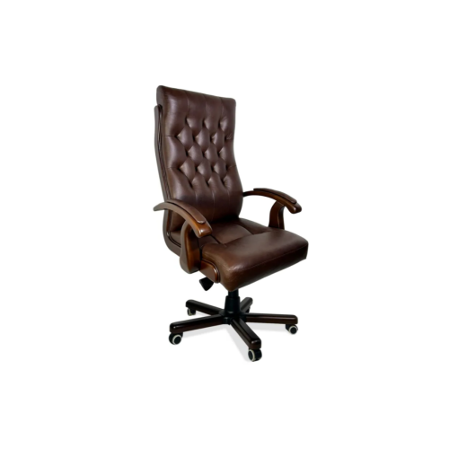 Кресло руководителя Берн с накладками (деревянная крестовина)