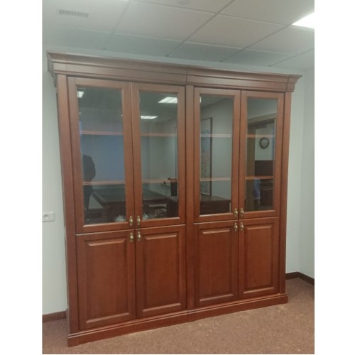 Шкаф комбинированный со стеклом 224 (R-CGG217) из массива и шпона от кабинета руководителя Ришар