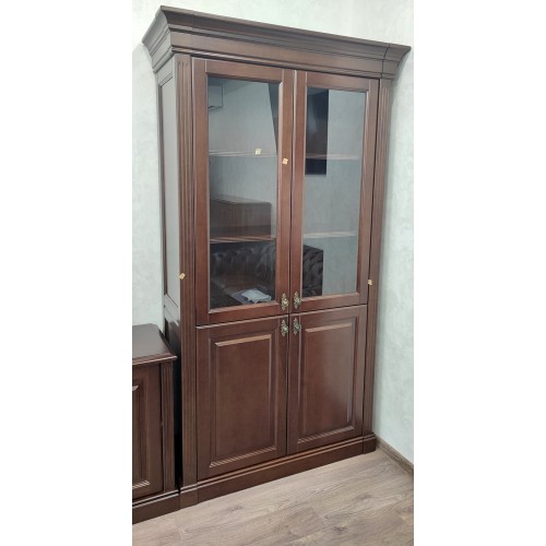 Шкаф для документов со стеклом из массива и шпона 112 (R-CG217) от кабинета руководителя Ришар