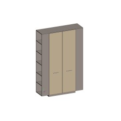 Шкаф высокий с боковыми стеллажами (двери в ал. рамке) Genesis JNS935