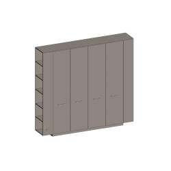 Двойной шкаф (для документов+гардероб) с боковыми стеллажами (двери ЛДСП) Genesis JNS936