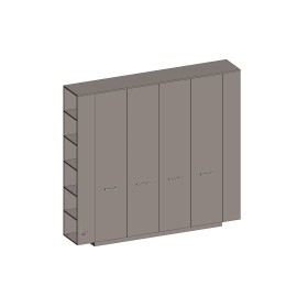 Двойной шкаф (для документов+гардероб) с боковыми стеллажами (двери ЛДСП) Genesis JNS936