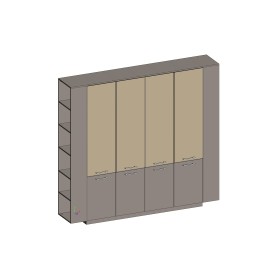 Двойной шкаф комбинированный (для документов) с боковыми стеллажами (двери в ал. рамке) Genesis JNS937