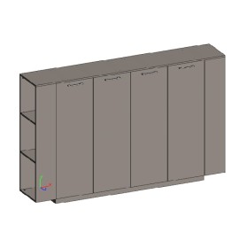 Двойной шкаф средний универсальный с боковыми стеллажами (двери ЛДСП) Genesis JNS926