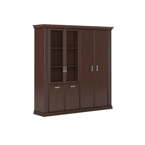 Комбинированный шкаф с глухими и стеклянными дверями Porto PRT902