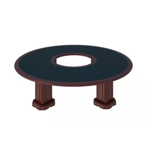 Стол для переговоров круглый с кож. вставкой Preston