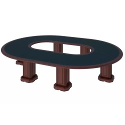 Стол для переговоров овальный с кож.вставкой Preston