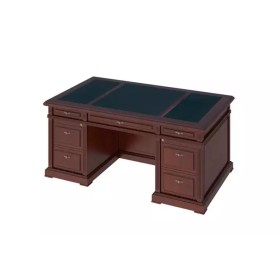 Стол рабочий 180 с кож. бюваром двух-тумбовый Preston