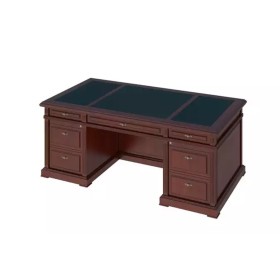 Стол рабочий 200 с кож. бюваром двух-тумбовый Preston