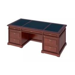 Стол рабочий 220 с кож. бюваром двух-тумбовый Preston