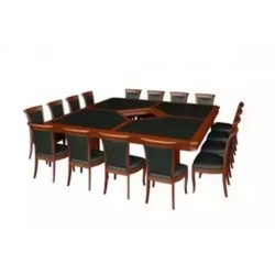 Стол для переговоров R-280-280 квадратный из массива и шпона дерева (кожаная вставка) от кабинета руководителя Ришар