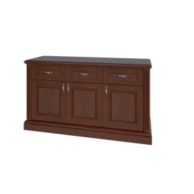 Шкаф низкий трехдверный  с ящиками из массива и шпона R-CR 135-3 от кабинета руководителя Ришар