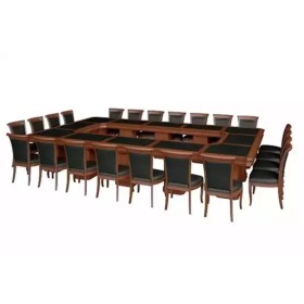 Стол для переговоров R-480-280 из массива и шпона дерева (кожаная вставка) от кабинета руководителя Ришар