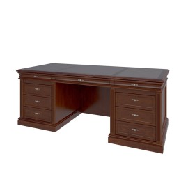 Стол руководителя двухтумбовый R-200/2 (кожаная вставка): массив и шпон дерева от кабинета Ришар