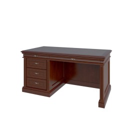 Стол руководителя однотумбовый левый R-160/1L (кожаная вставка): массив и шпон дерева от кабинета Ришар