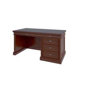Стол руководителя однотумбовый правый R-160/1R (кожаная вставка): массив и шпон дерева от кабинета Ришар