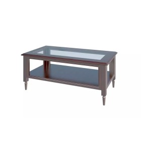 Стол журнальный со стеклом RG-120: массив и шпон от кабинета руководителя Ришар