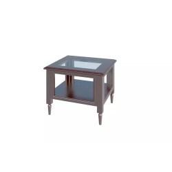 Стол журнальный со стеклом RG-68: массив и шпон от кабинета руководителя Ришар