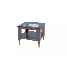 Стол журнальный со стеклом RG-68: массив и шпон от кабинета руководителя Ришар