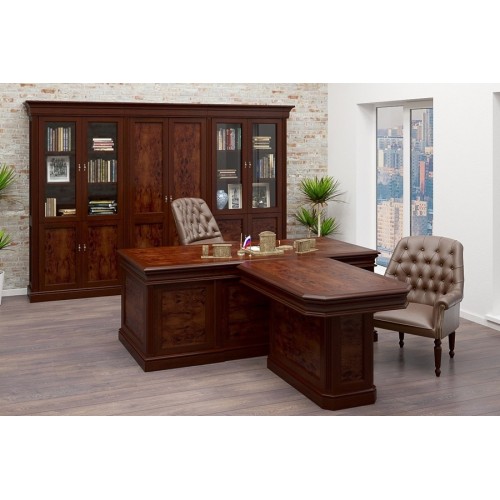 Кабинет руководителя Ришар Люкс ( натуральный массив и шпон оливковый ясень) офисная мебель премиум класса