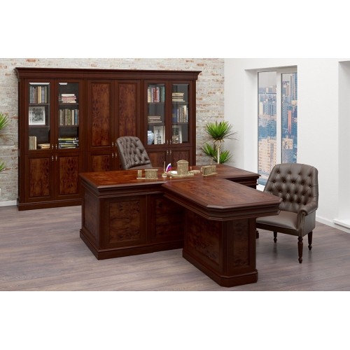 Кабинет руководителя Ришар Люкс ( натуральный массив и шпон оливковый ясень) офисная мебель премиум класса