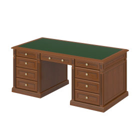 Стол руководителя с кожаной вставкой без передней панели 205 Версаль