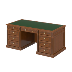 Стол руководителя с кожаной вставкой с передней панелью 205 Версаль