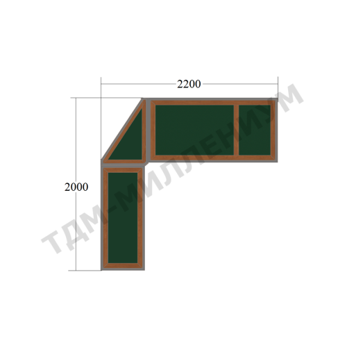 Компоновка рабочего места №1 от кабинета руководителя Winter New