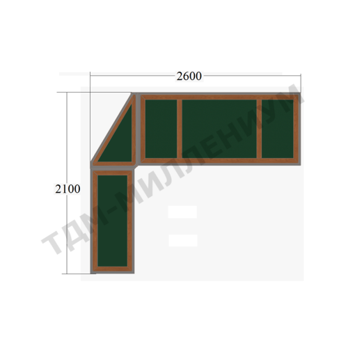 Компоновка рабочего места №6 от кабинета руководителя Winter New