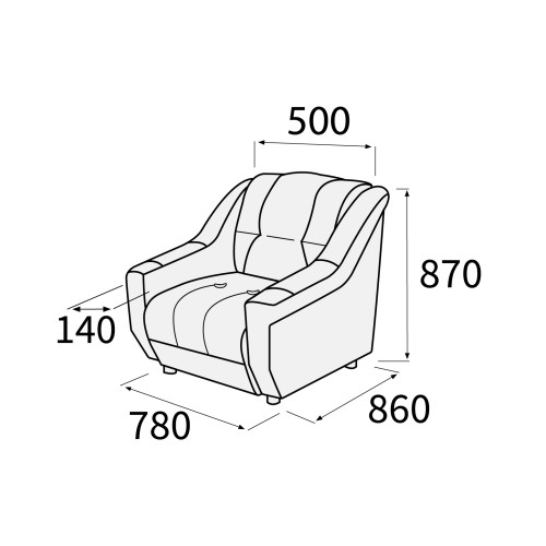 Офисный одноместный диван Альфа 1