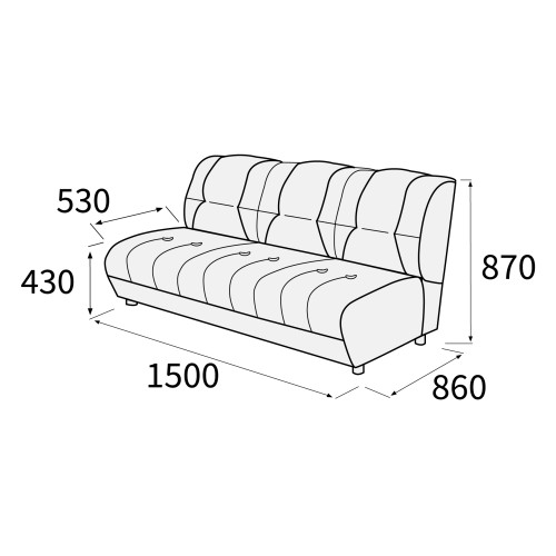 Модуль трехместный без подлокотников Альфа 3 
