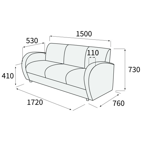 Офисный трехместный диван Альфа Люкс 3 