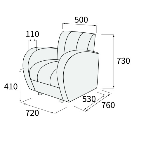 Офисный одноместный диван Альфа Люкс 1