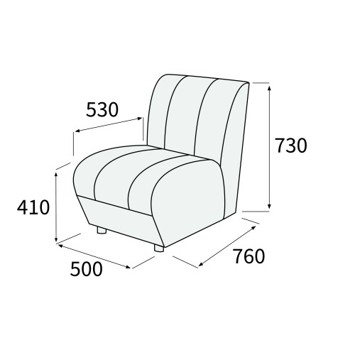 Модуль одноместный без подлокотников Альфа Люкс 1 