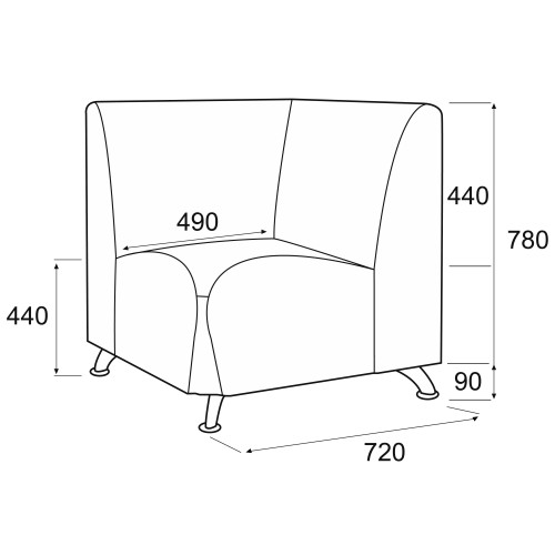 Модуль угловой Альфа Мини У90 