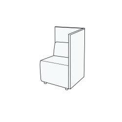 Модуль одноместный с правым подлокотником Гамма Купе 1