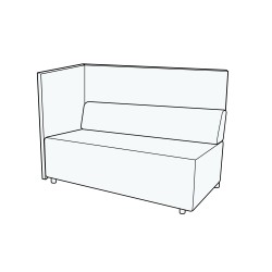 Модуль двухместный с левым подлокотником Гамма Купе 2