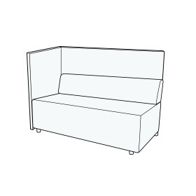 Модуль двухместный с левым подлокотником Гамма Купе 2