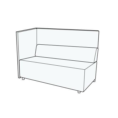 Модуль двухместный с левым подлокотником Гамма Купе 2