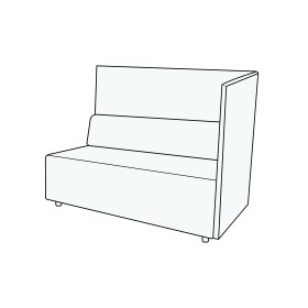 Модуль двухместный с правым подлокотником Гамма Купе 2 