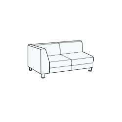 Модуль двухместный с левым подлокотником Омега Люкс 2 