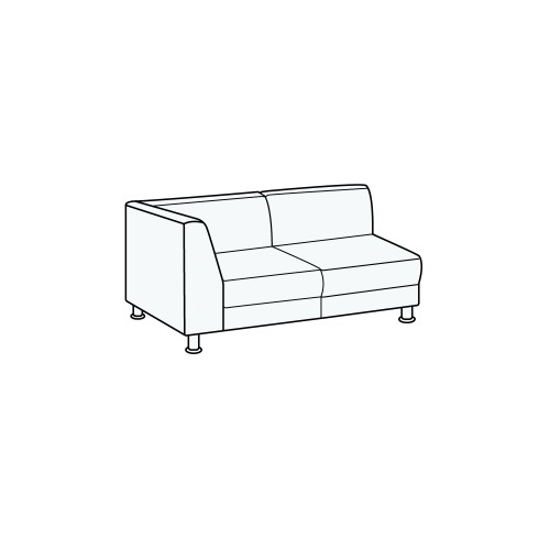 Модуль двухместный с левым подлокотником Омега Люкс 2 