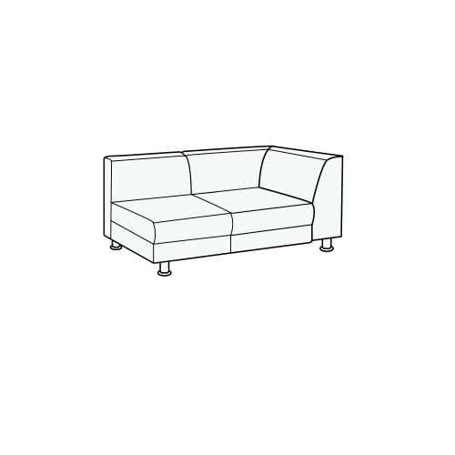 Модуль двухместный с правым подлокотником Омега Люкс 2 