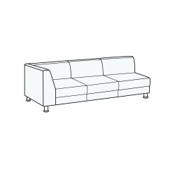 Модуль трехместный с левым подлокотником Омега Люкс 3